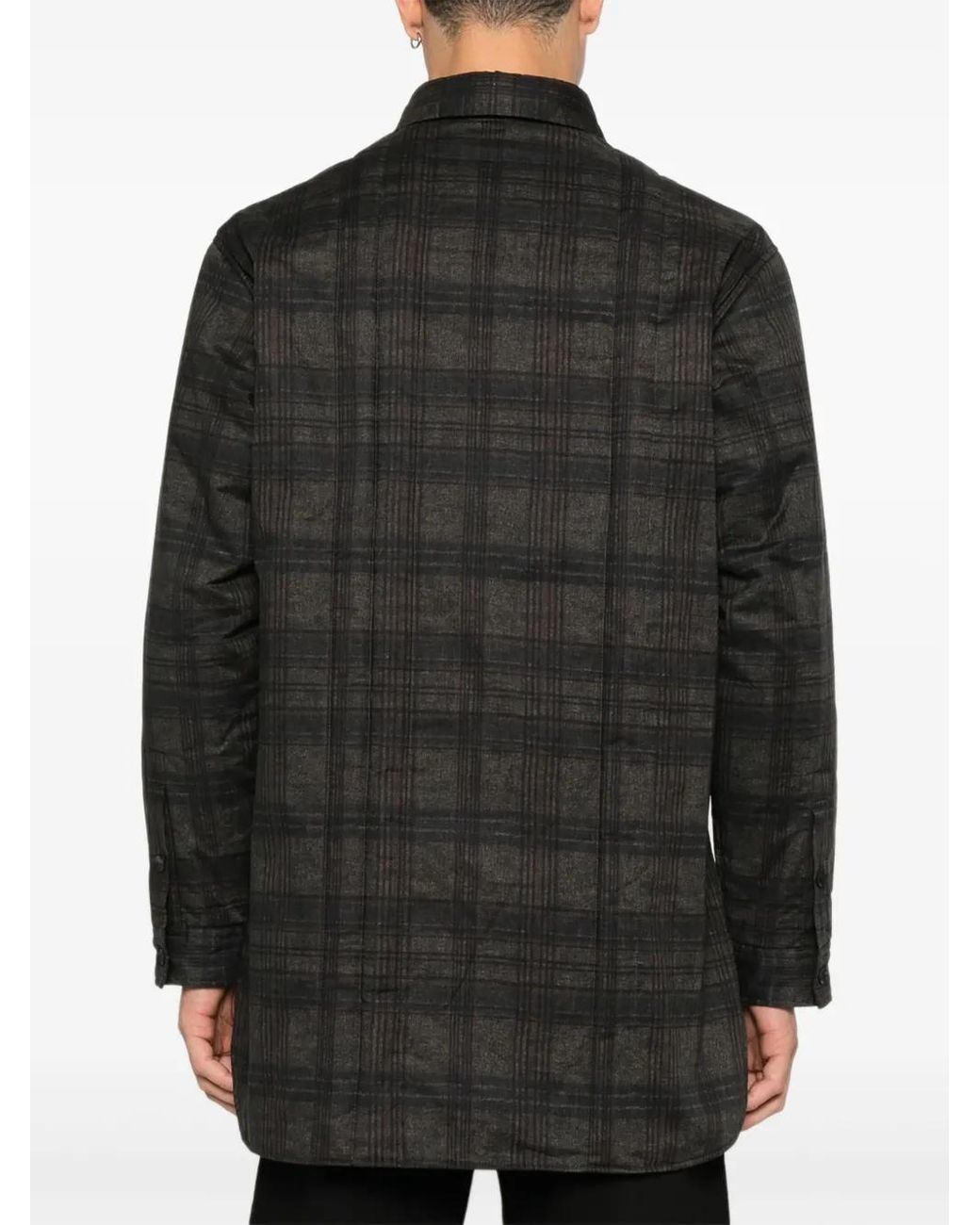 Yohji Yamamoto Black Plaid-Pattern Shirt for men