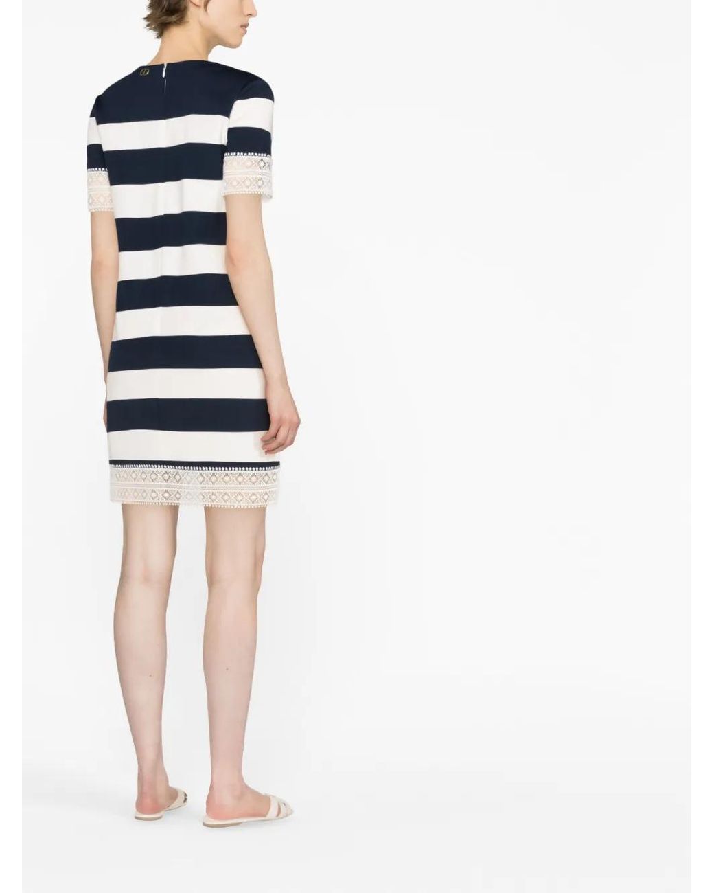 Twinset Blue Striped Mini Dress