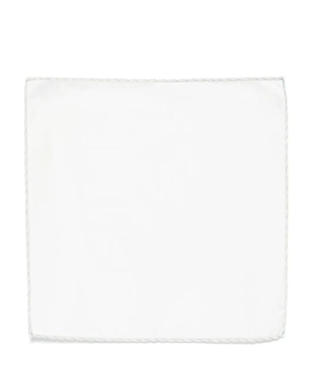 Eleventy White Contrasting-Trim Pocket Square for men