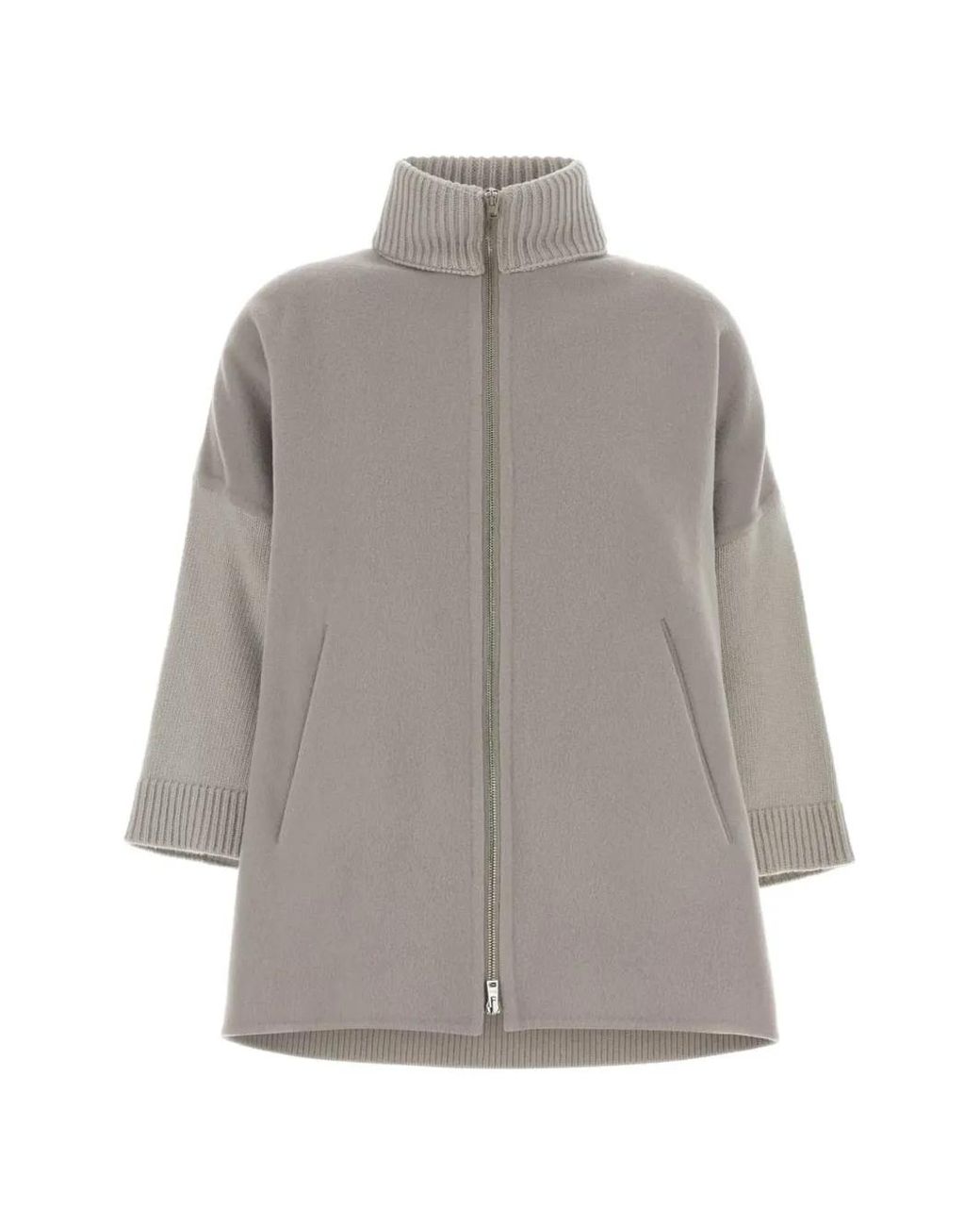 Herno Gray Cable-Knit Jacket
