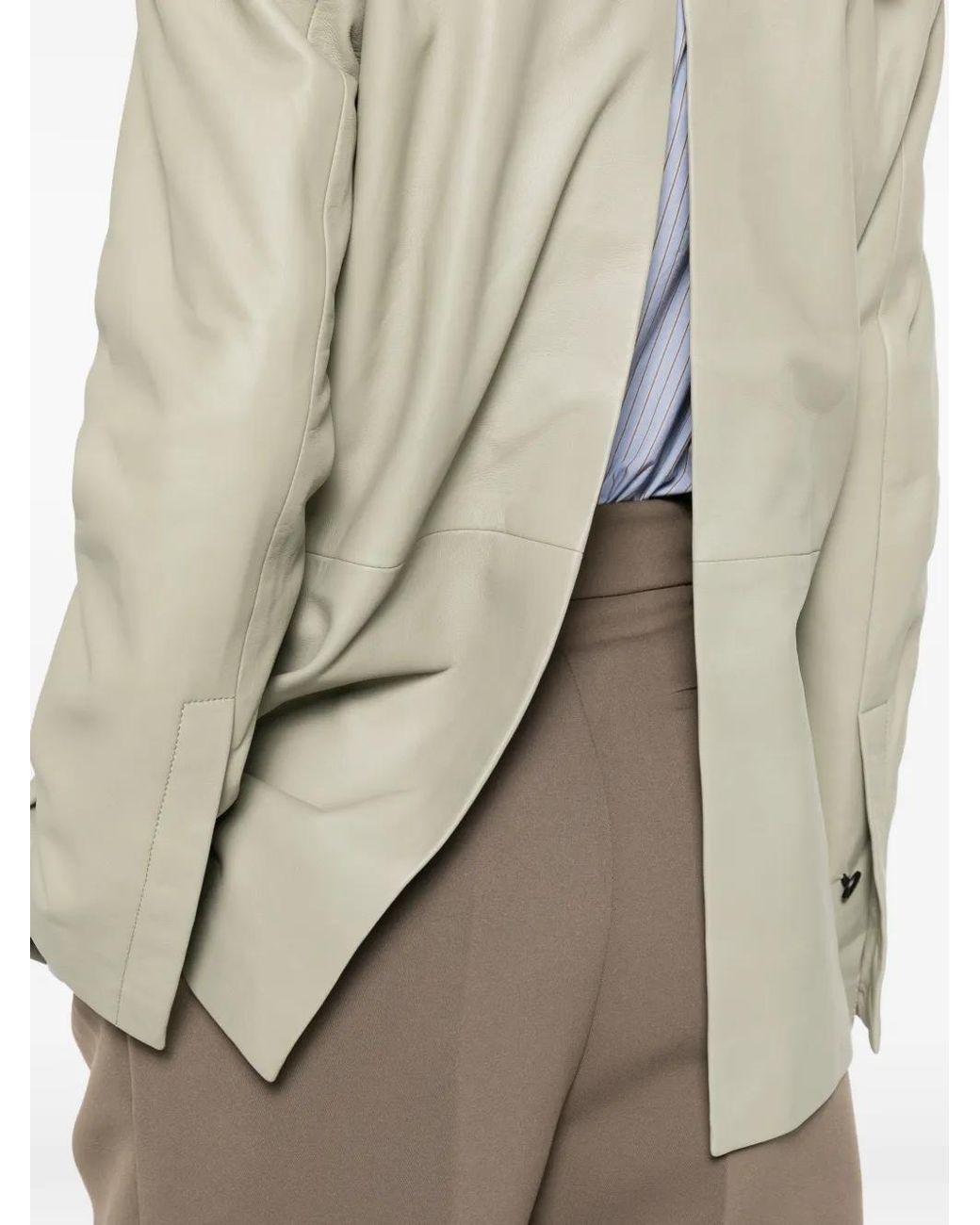 Halfboy White Button Leather Jacket