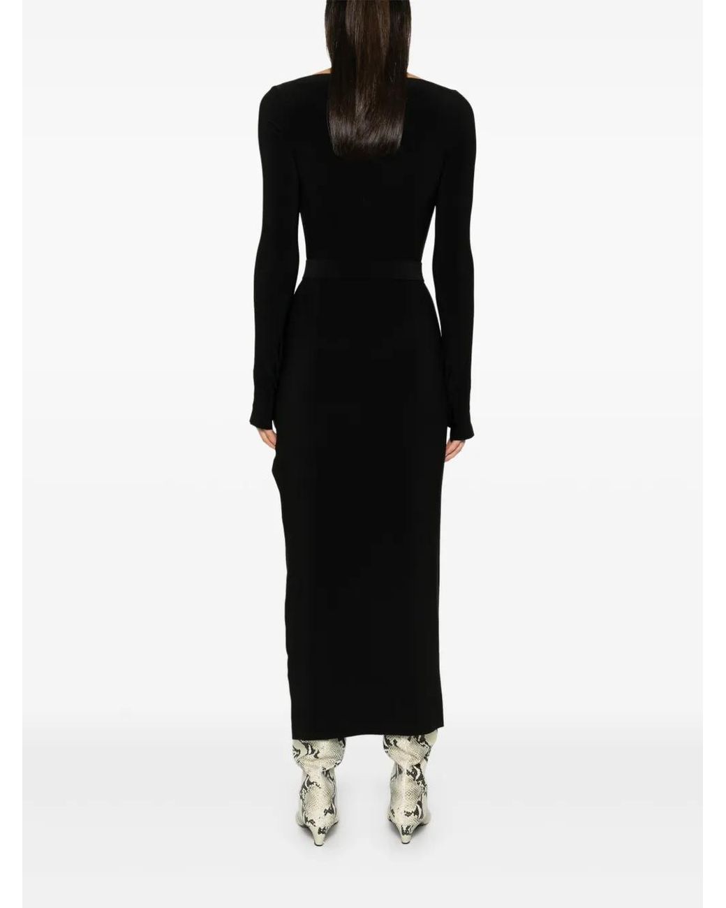 Norma Kamali Black Scoop-Neck Maxi Dress