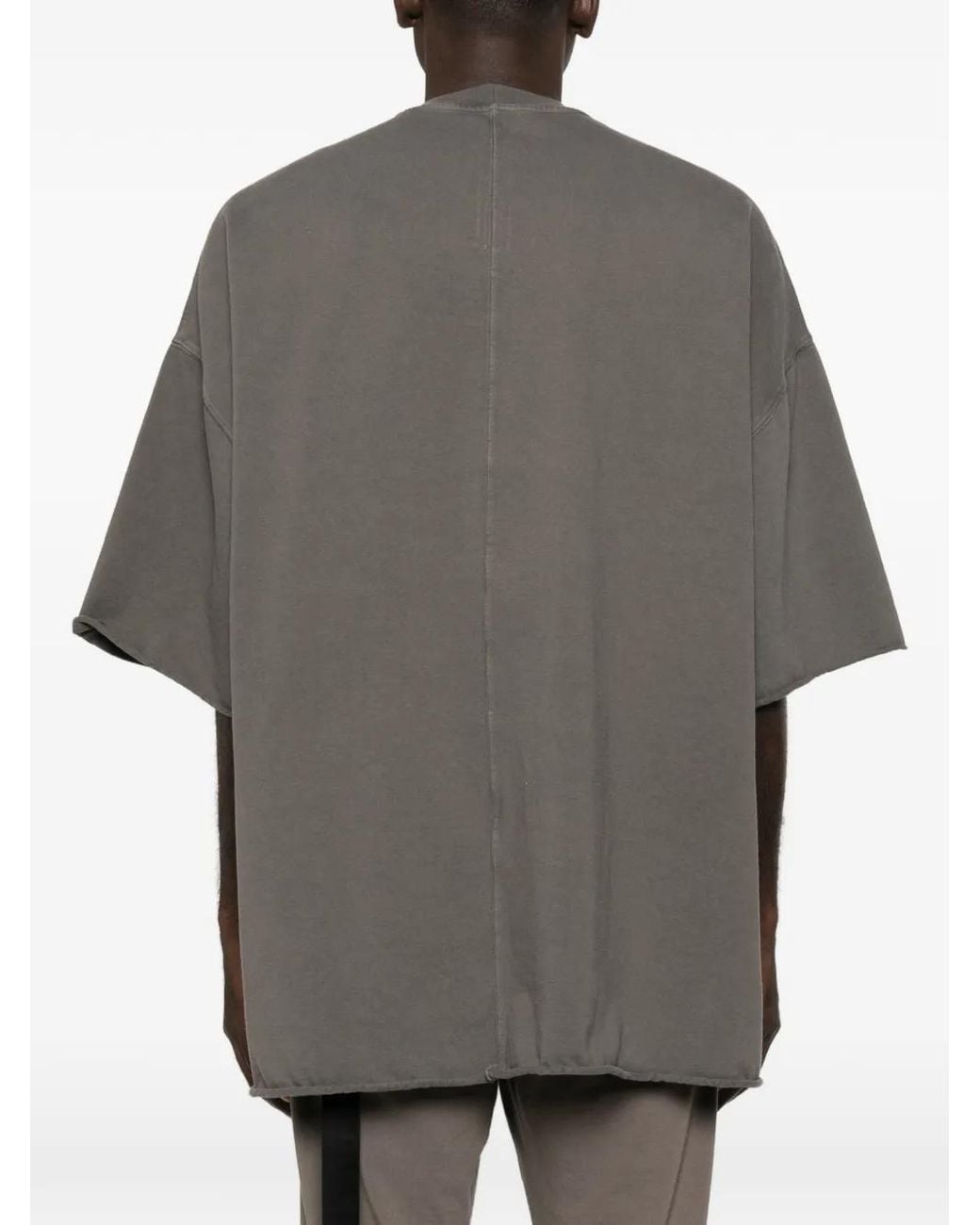 Rick Owens Gray Tommy T Raw-Cut Oversized T-Shirt for men