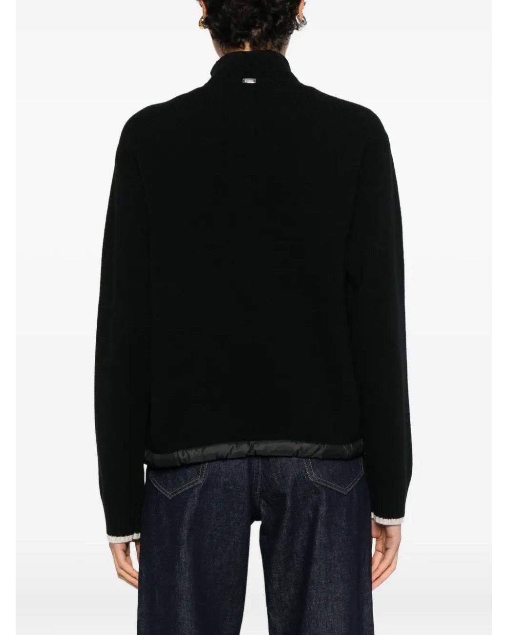 Herno Black Padded Zip Cardigan