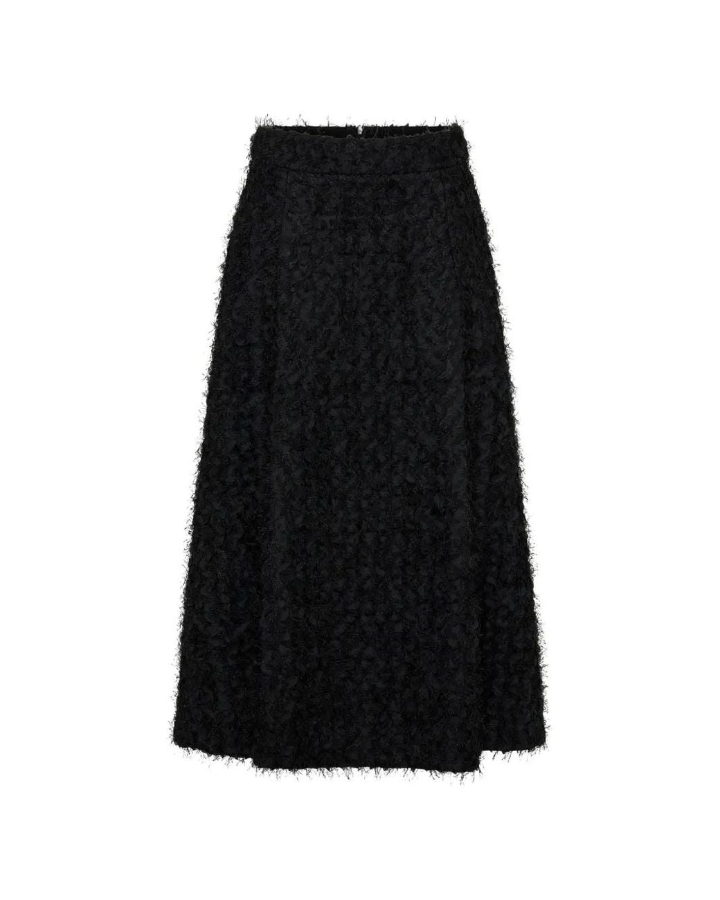 Anna Quan Black Vanta Textured Flared Skirt