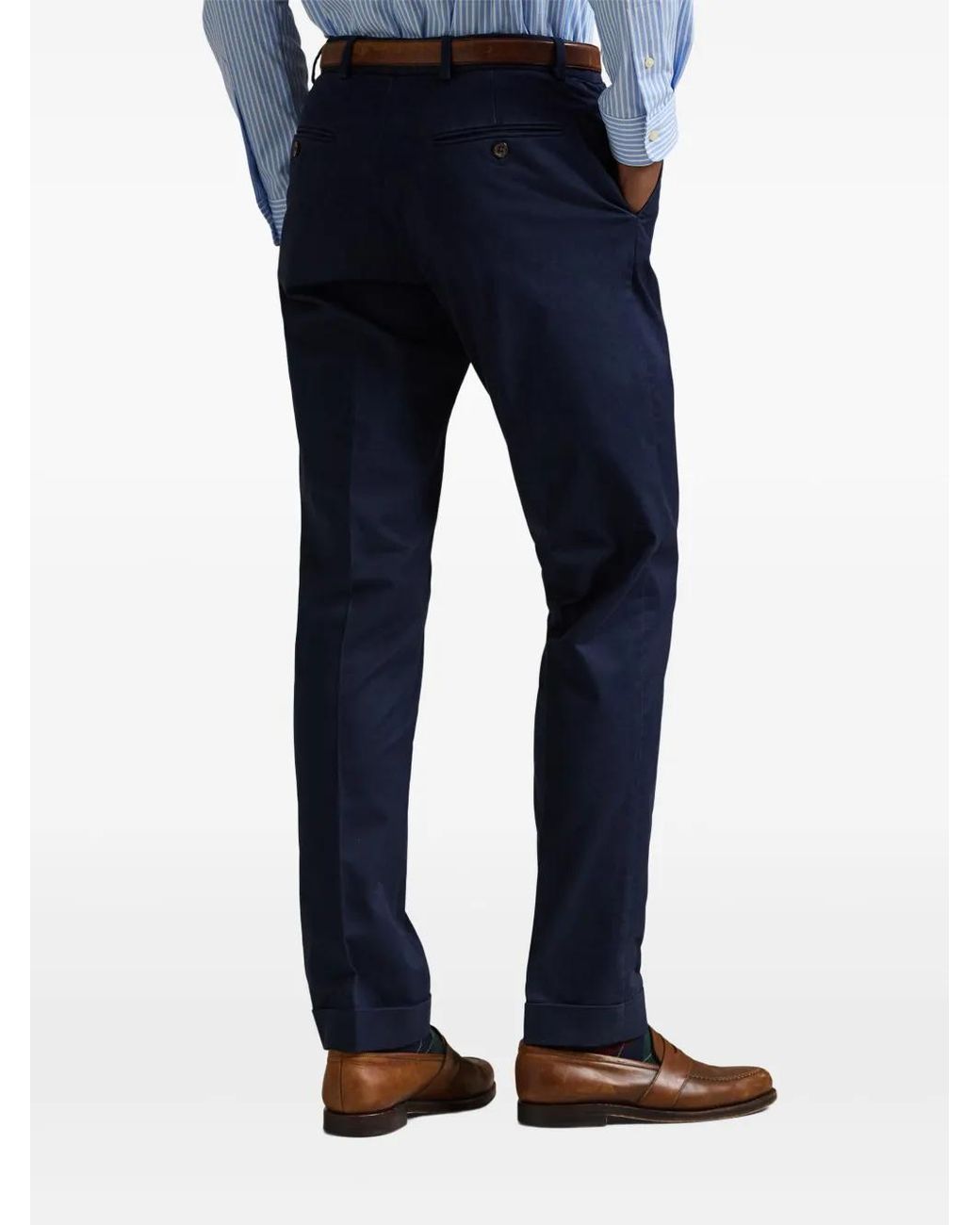 Polo Ralph Lauren Blue Turn-Up-Hem Trousers for men