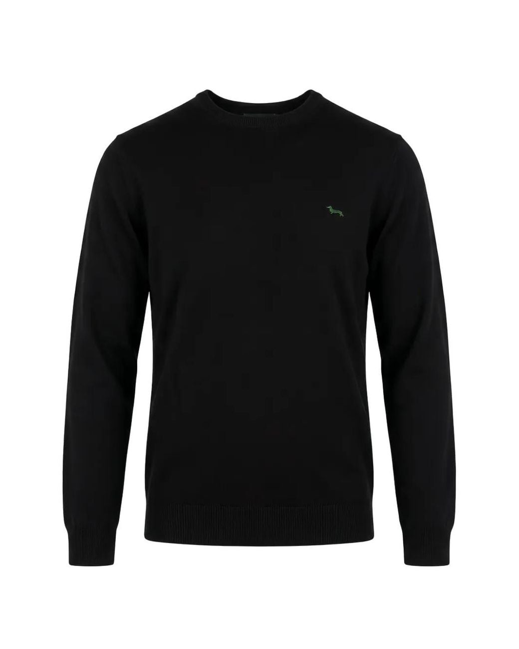 Harmont & Blaine Black Logo-Embroidered Crew-Neck Sweater for men