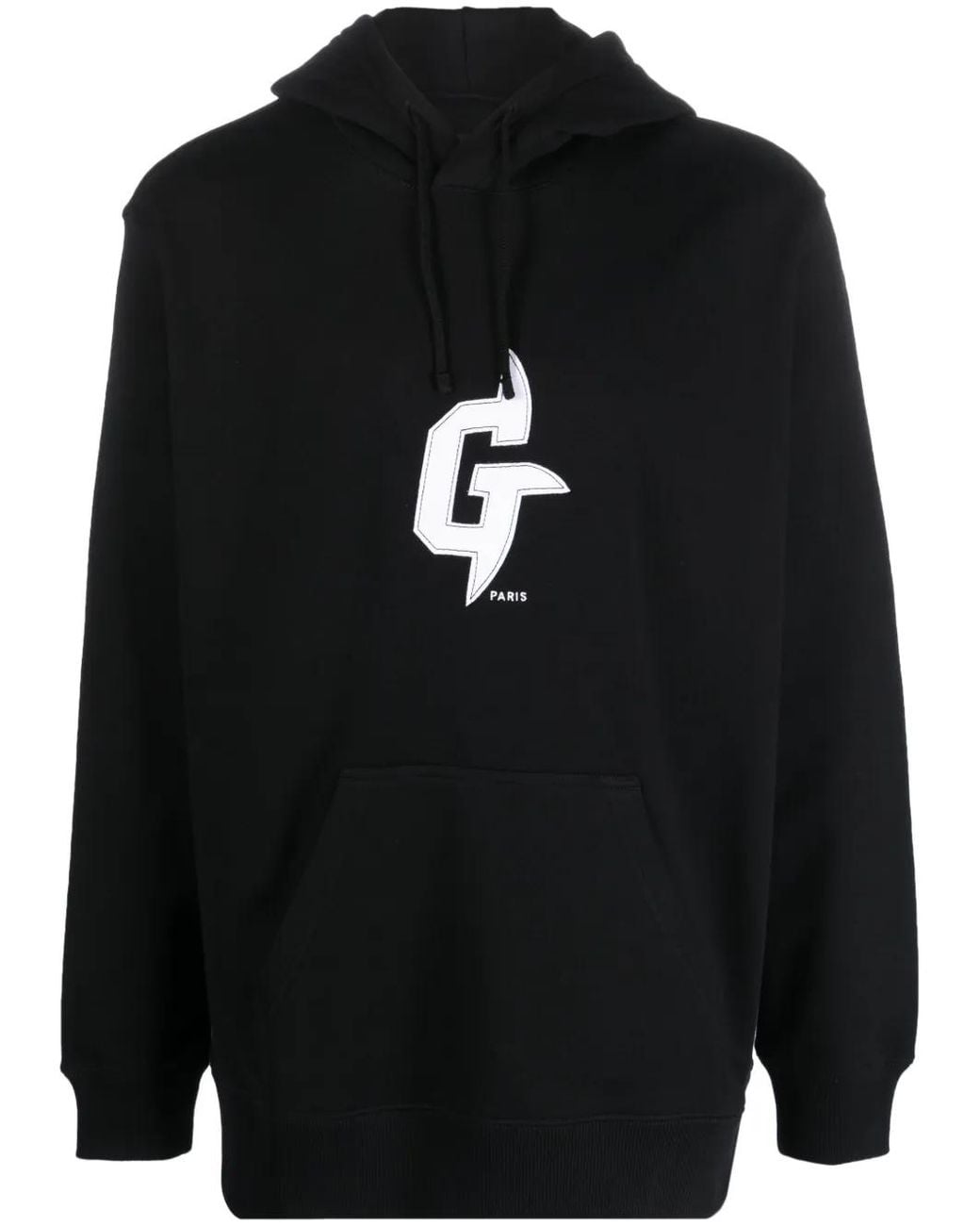 Givenchy Black Logo-Patch Cotton Hoodie for men
