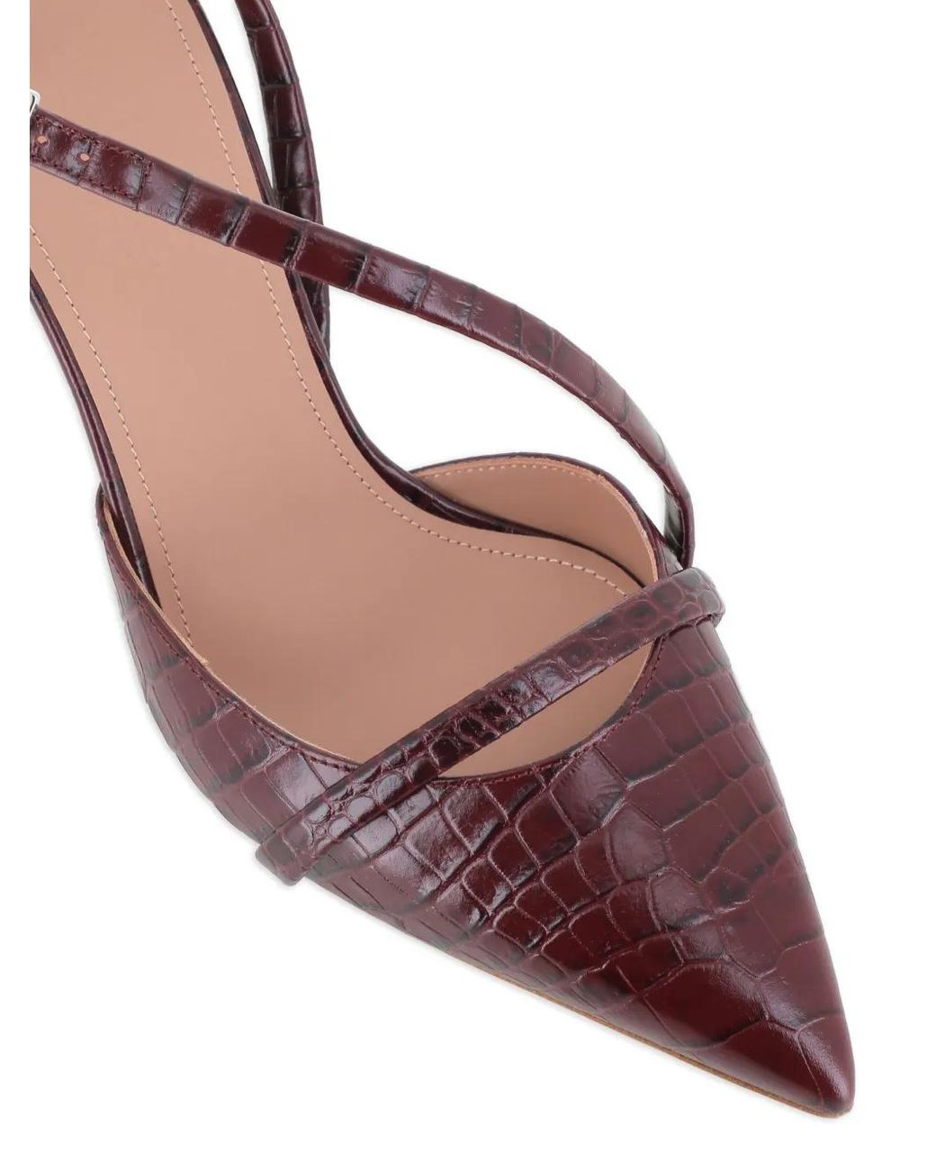 Malone Souliers Brown 70Mm Valeria Crocodile-Embossed Pointed-Toe Pumps
