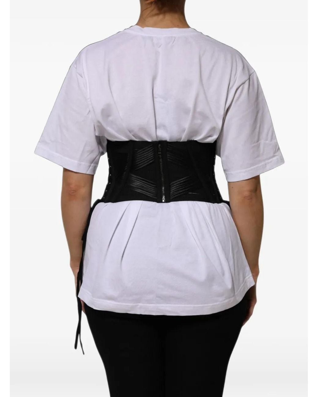 Dolce & Gabbana Black Lace-Up Corset Belt