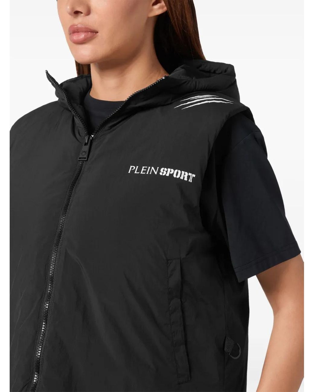 Chaleco Acolchado Con Estampado Scratch Philipp Plein de color Black