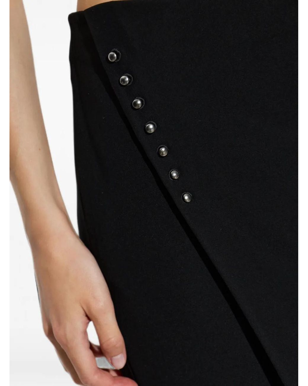 Emporio Armani Black Unlined Wrap Skirt