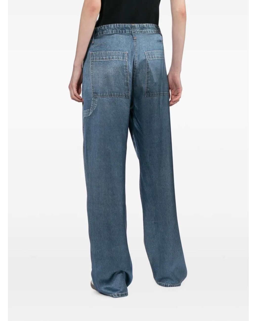 Rag & Bone Blue Faded Whiskered Trousers