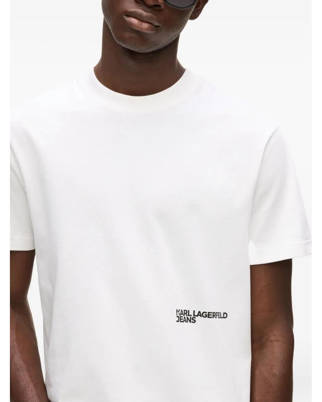 Karl Lagerfeld White Digitized T-Shirt for men