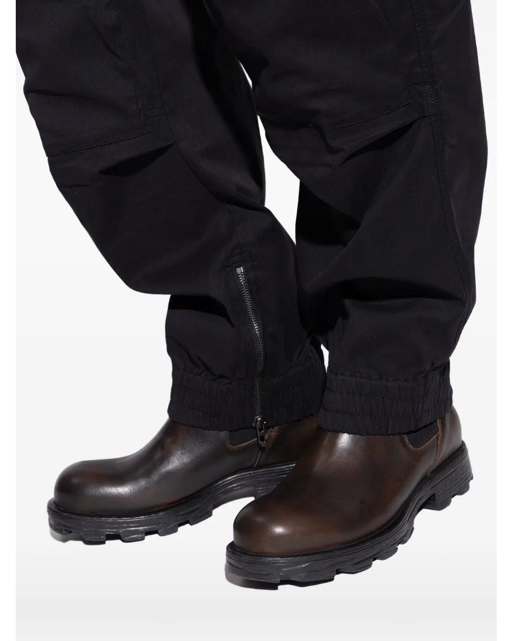 DIESEL Black D-Hammer Ch Lug-Sole Boots for men