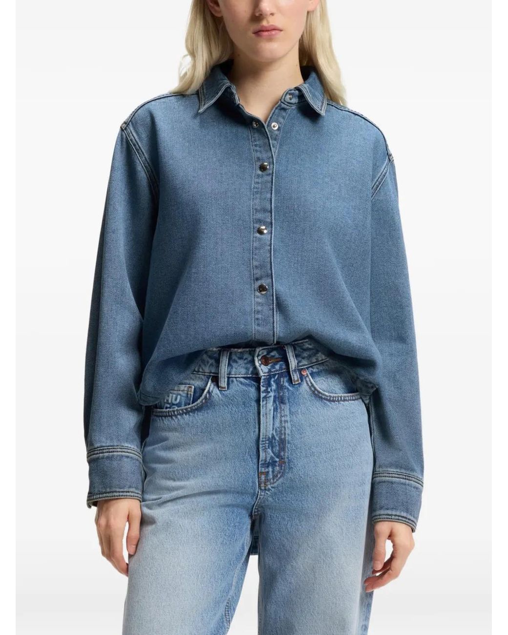 Camisa con botones HUGO de color Blue