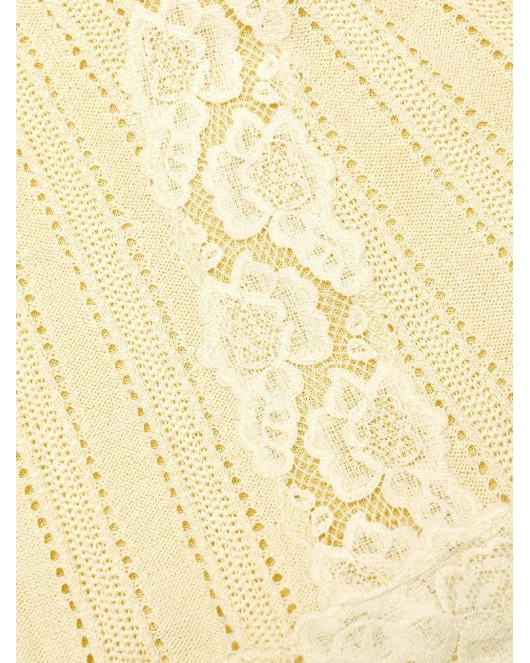 Self-Portrait Natural Lace Trim Mini Skirt