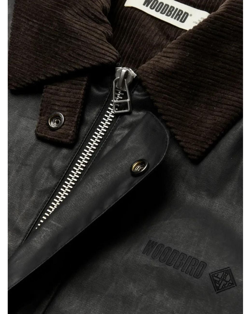 Woodbird Black Wbping Waxed Jacket for men