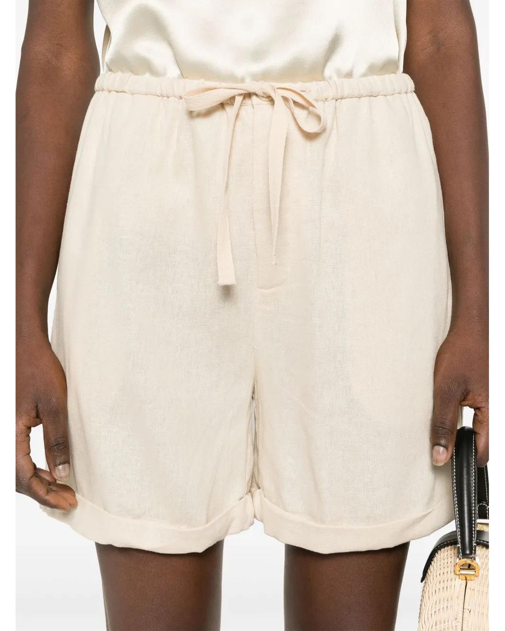 By Malene Birger Natural Josea Slub-Texture Shorts