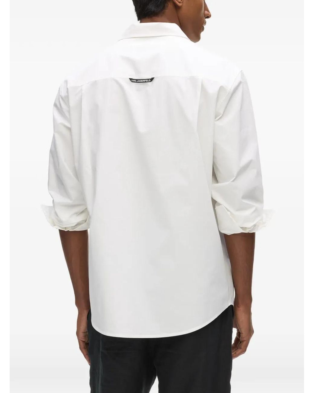 Karl Lagerfeld White Kameo Cotton Shirt for men