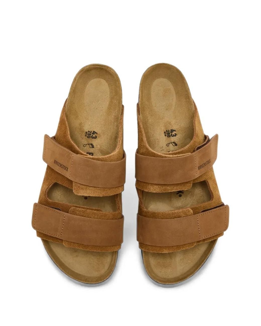 Birkenstock Brown Uji Touch-Strap Suede Sandals for men