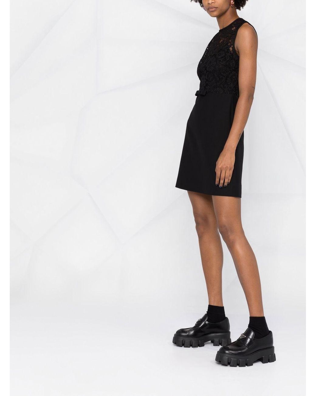 Valentino Floral-lace A-line Mini Dress 