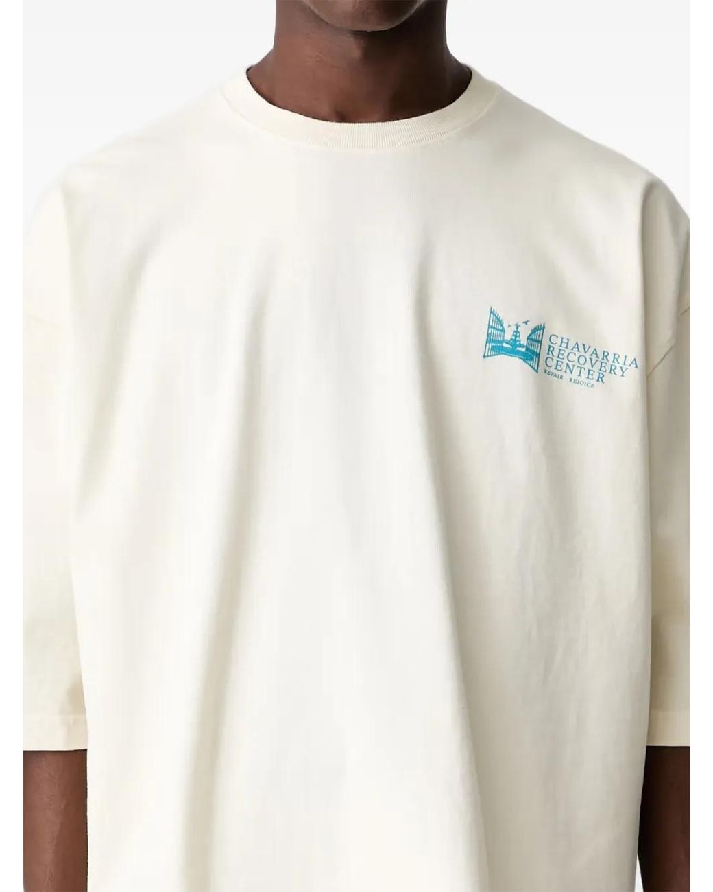 Willy Chavarria Natural Graphic-Print Oversized T-Shirt for men