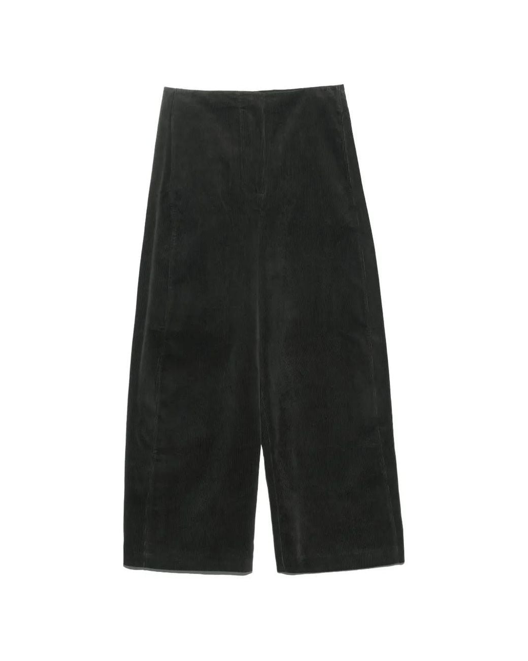 Bimba Y Lola Gray Dark- Corduroy Barrel-Leg Trousers