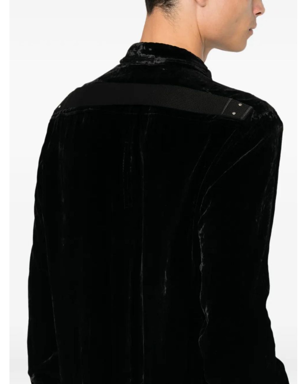 Rick Owens Fluwelen Overhemd in het Black voor heren