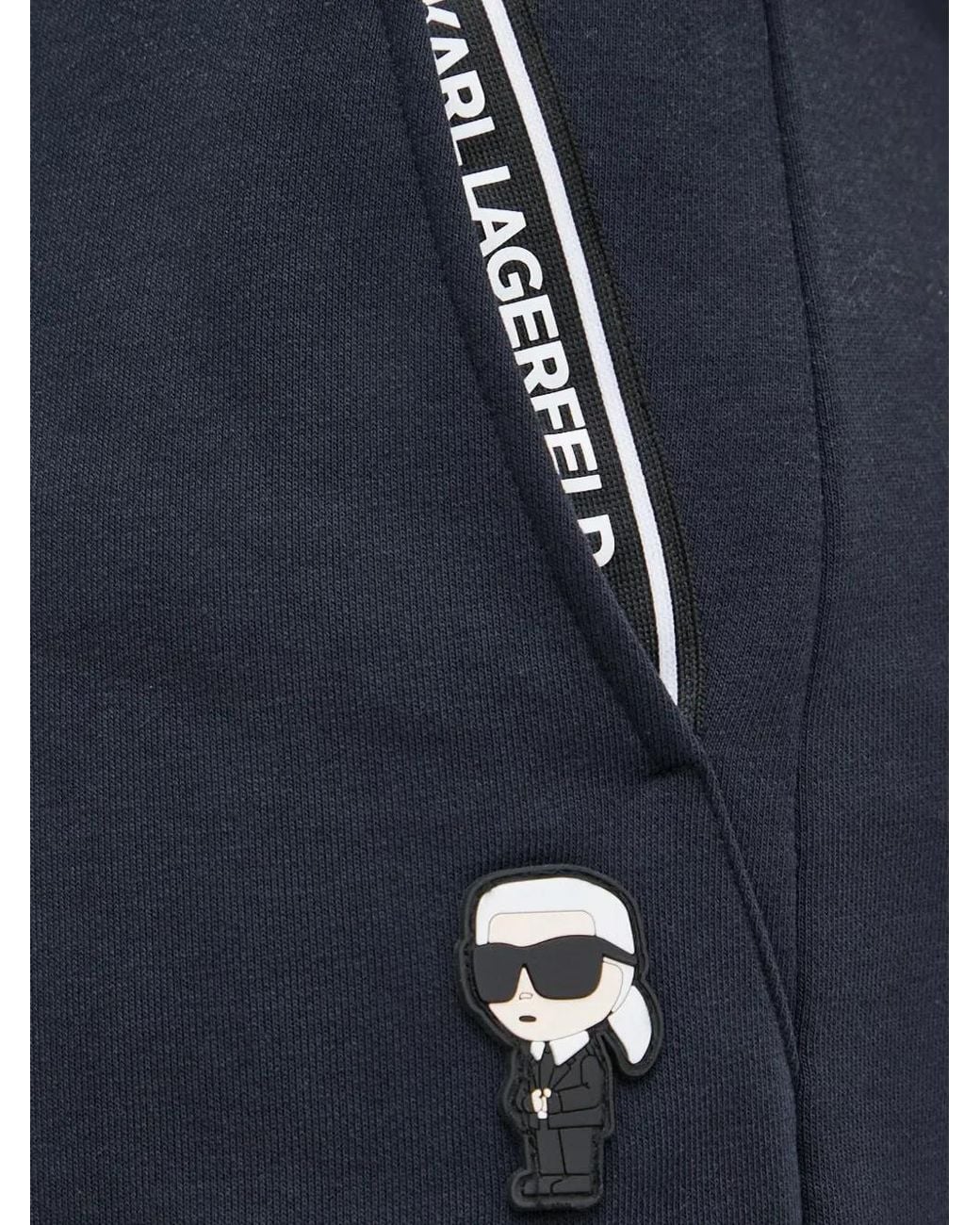 Karl Lagerfeld Blue Ikonik Patch Drawstring Shorts for men
