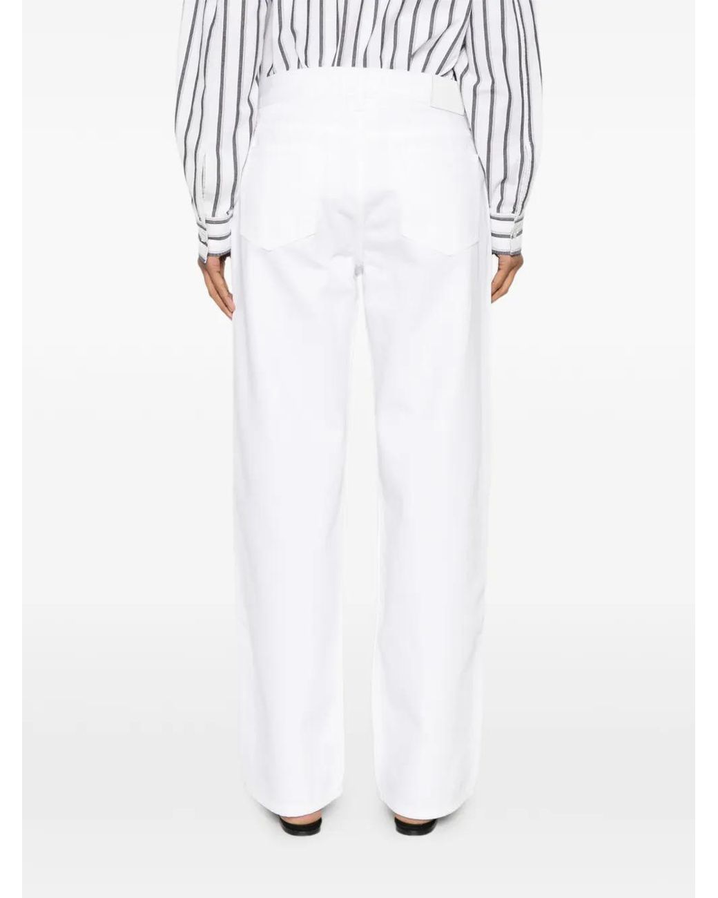 EB DENIM White Mid Rise Baggy Jeans