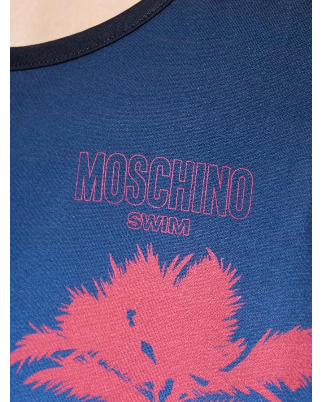 Moschino Blue Palm-Tree-Print Tank Top for men