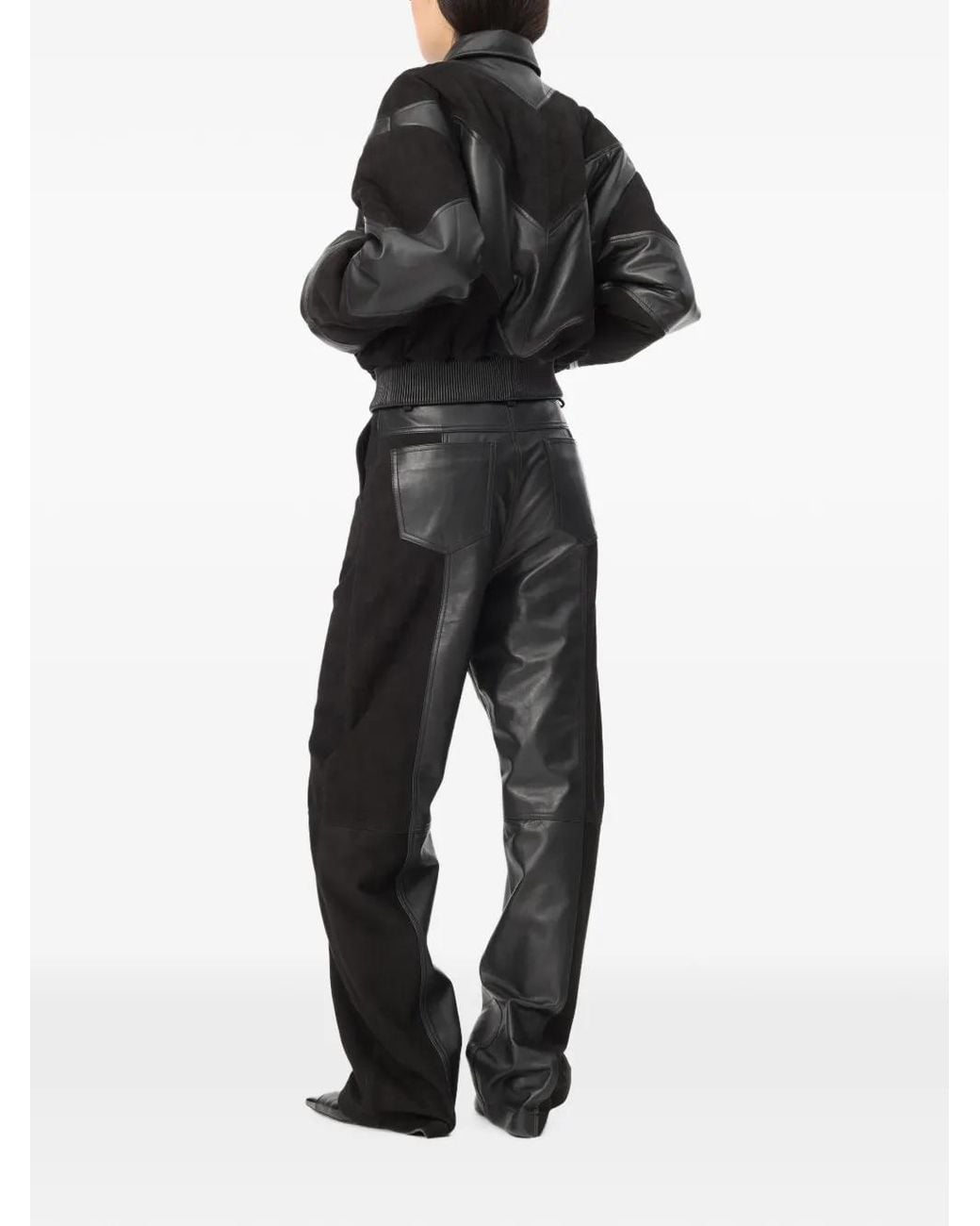 ROTATE BIRGER CHRISTENSEN Black Wide Straight Trousers