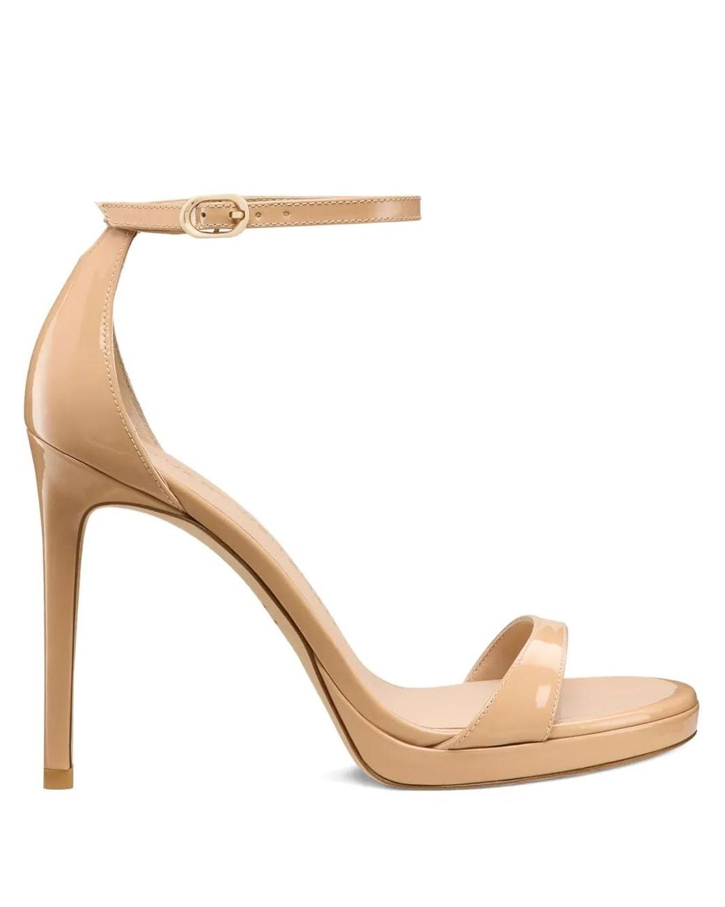 Stuart Weitzman Natural Platform Ankle-Strap Sandals