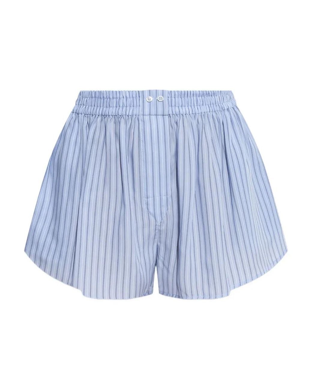 Short Rayé À Taille Élastique Alexander Wang en coloris Blue