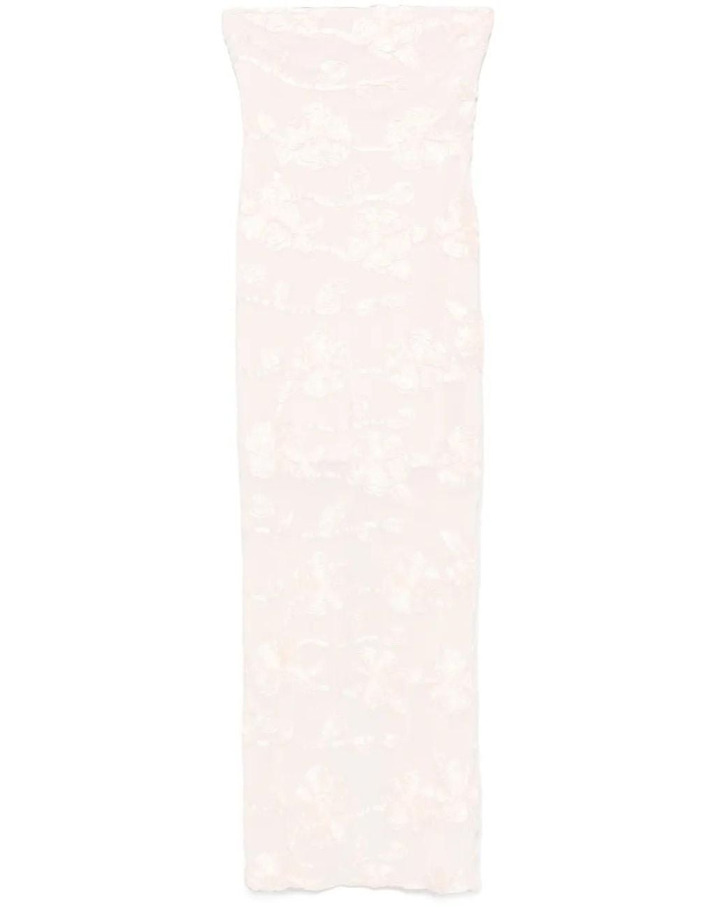 ROTATE BIRGER CHRISTENSEN White Flower Mesh Tube Dress