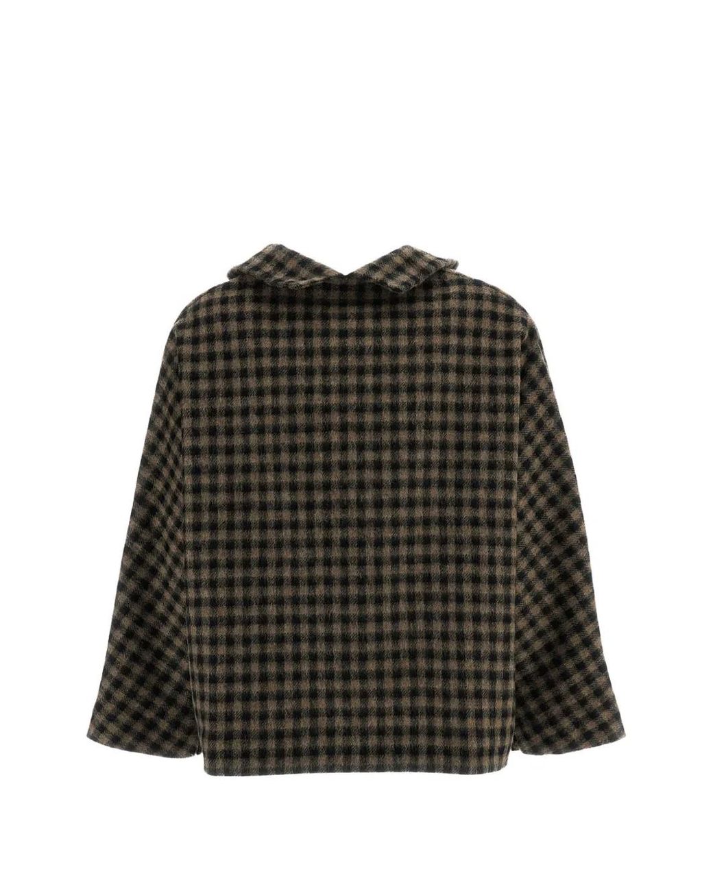 Daniela Gregis Black Peony Check Wool Jacket