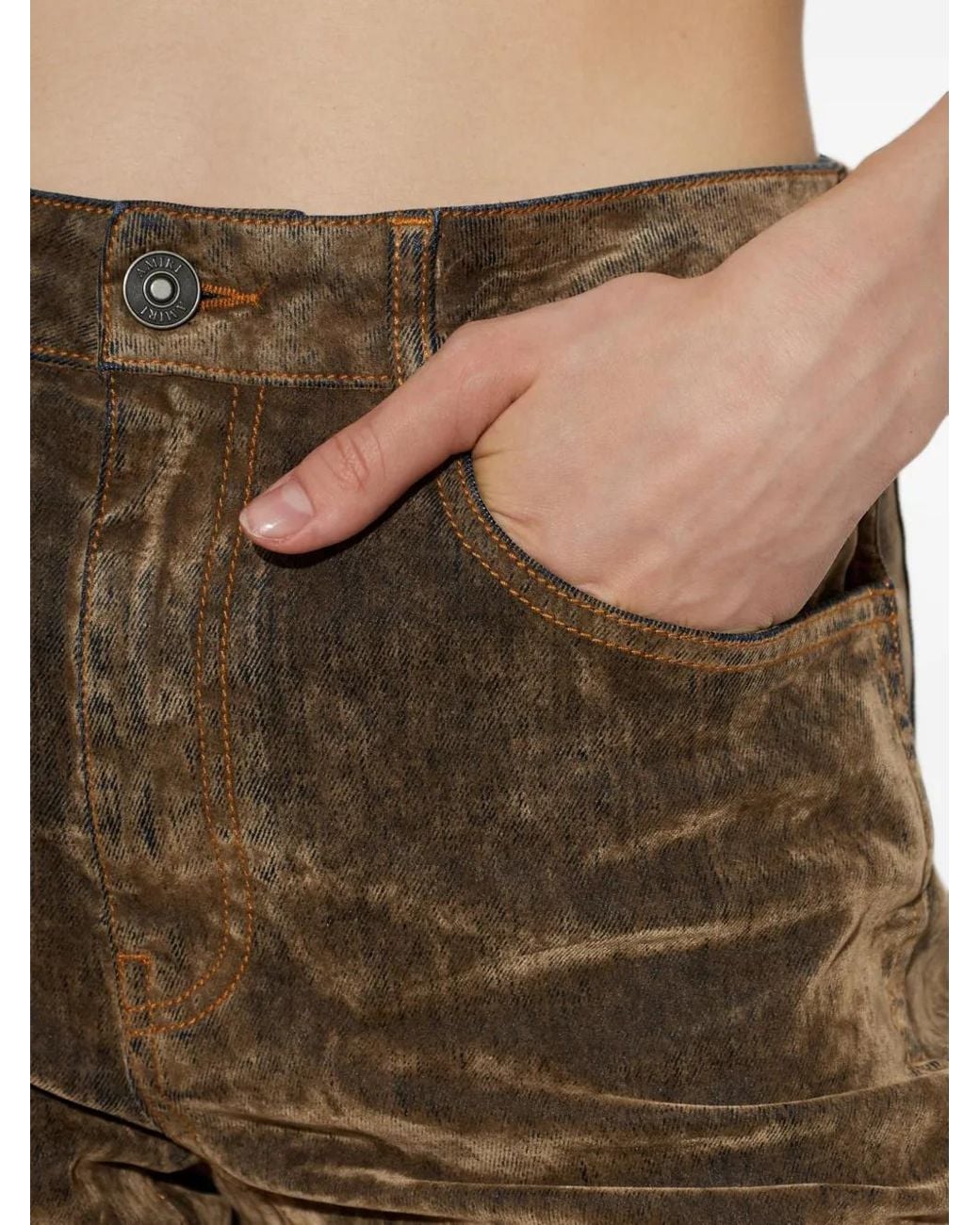 Amiri Natural Flock Cut Jeans