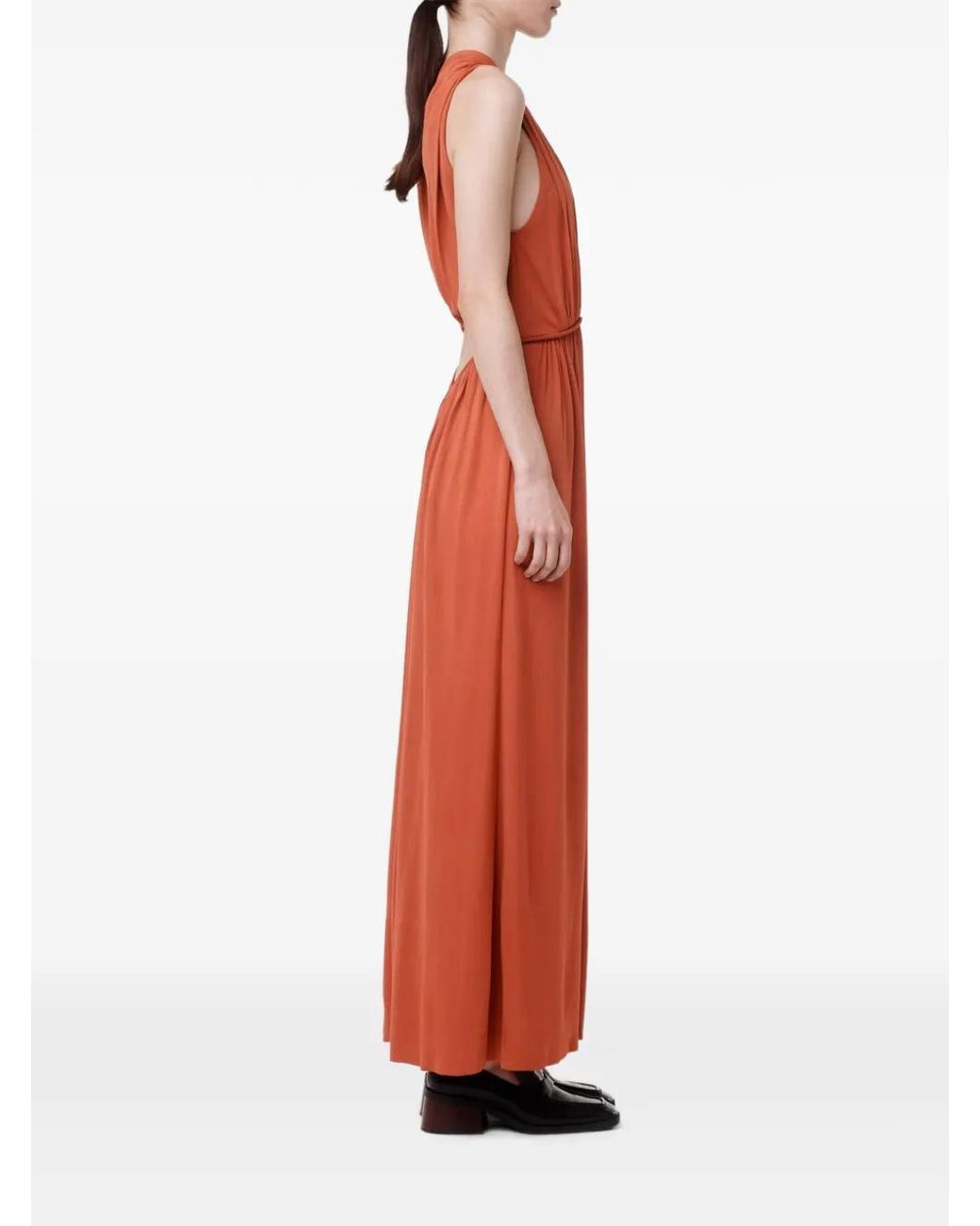 Another Tomorrow Shirred Cutout Dress