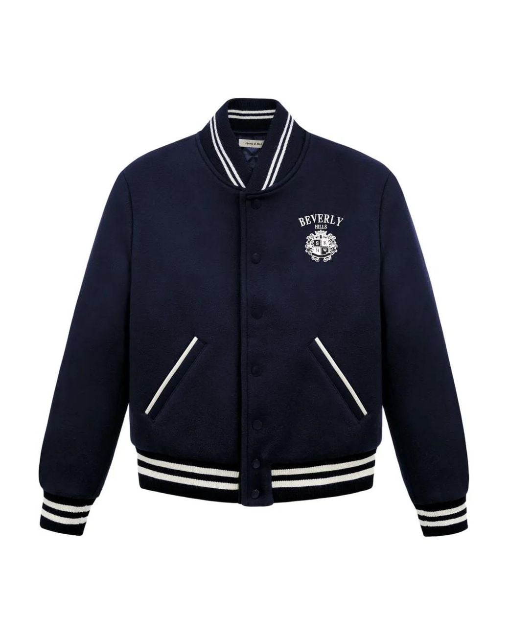 Sporty & Rich Blue Striped Embroidered Jacket