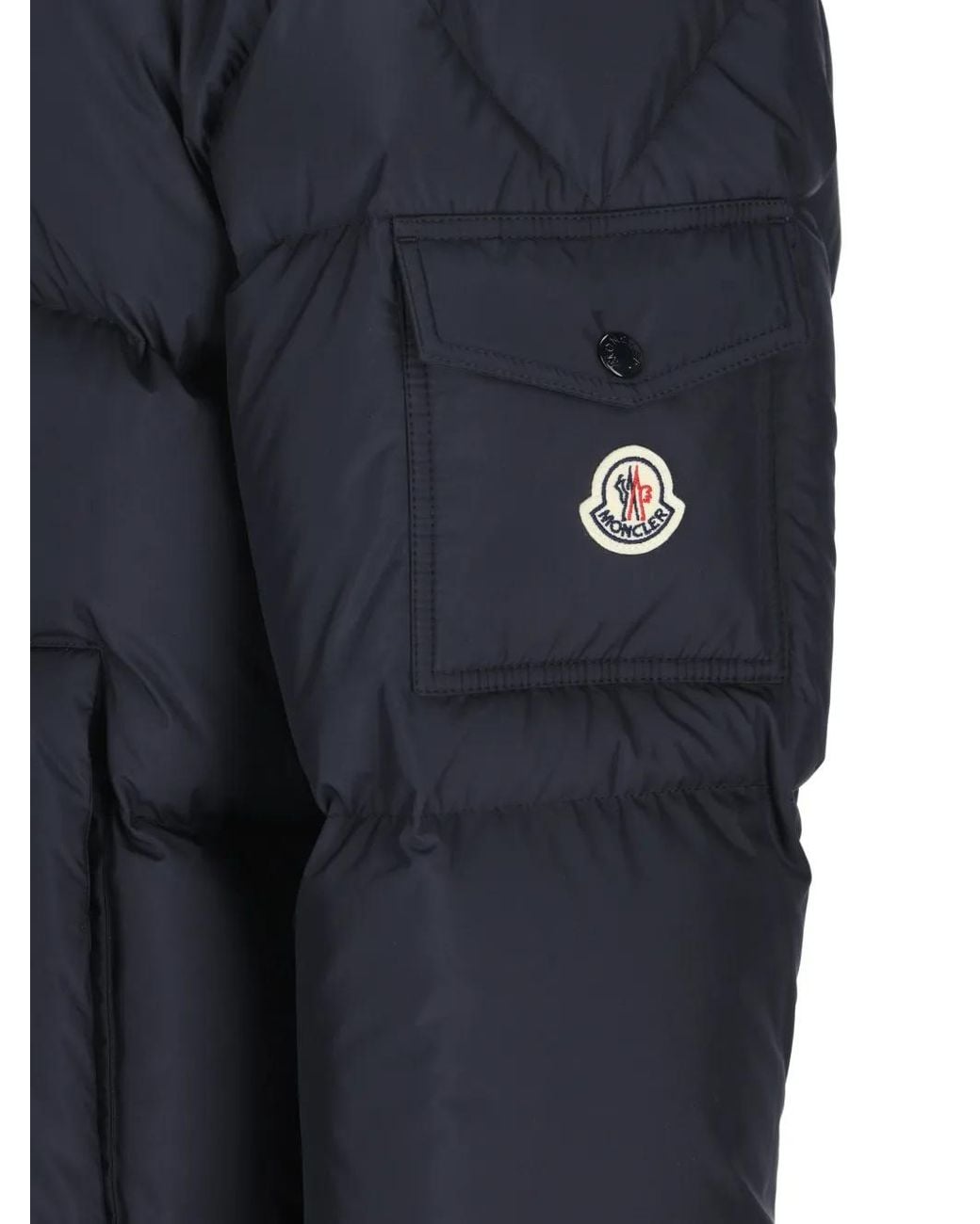 Moncler Blue Lacfroid Hooded Short Down Jacket for men