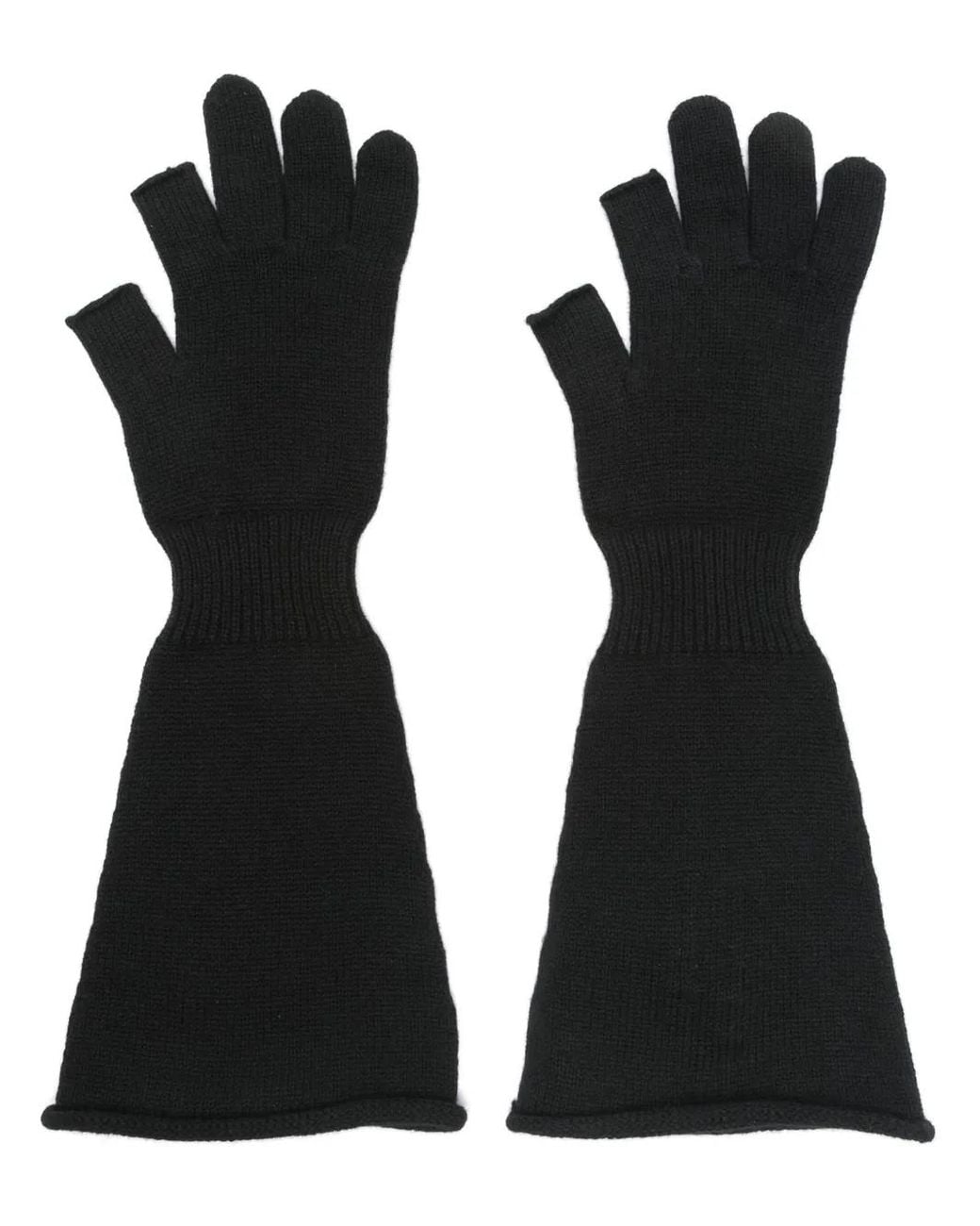Rick Owens Black Lange Handschuhe