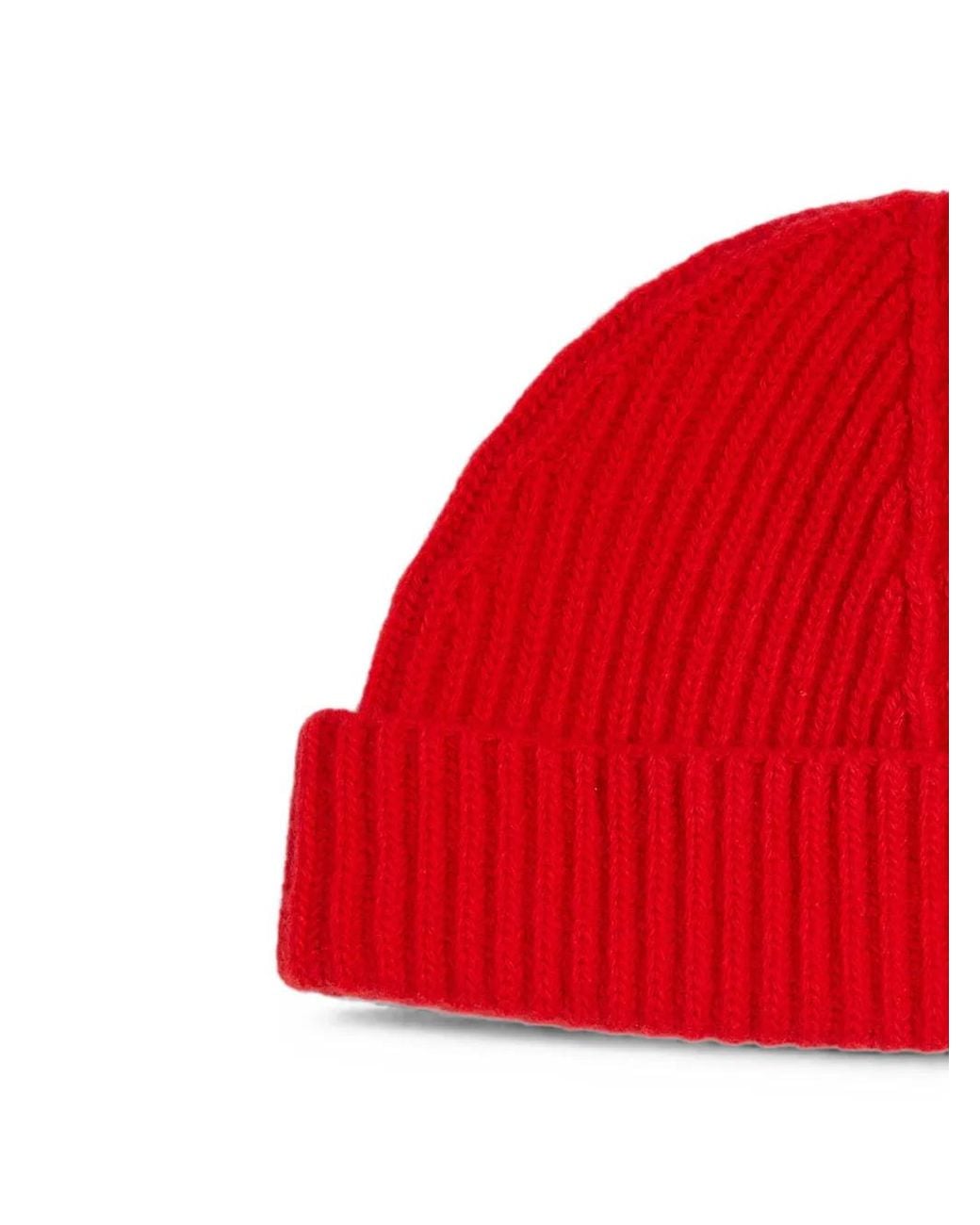 Jil Sander Red Wool Hat