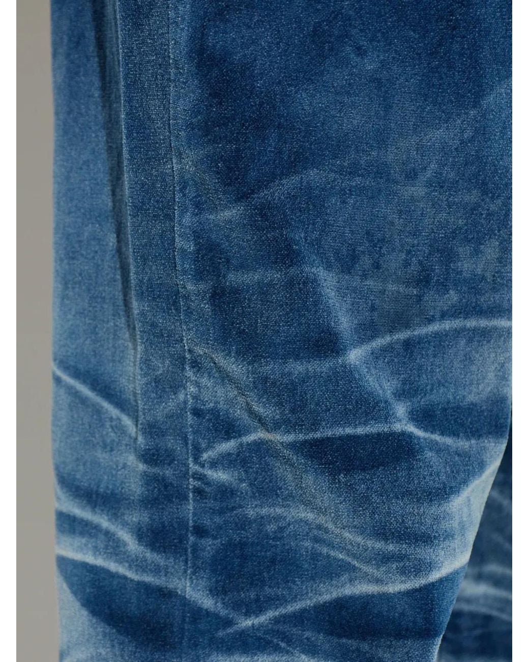 DIESEL Blue Whiskered Velvet-Effect Trousers