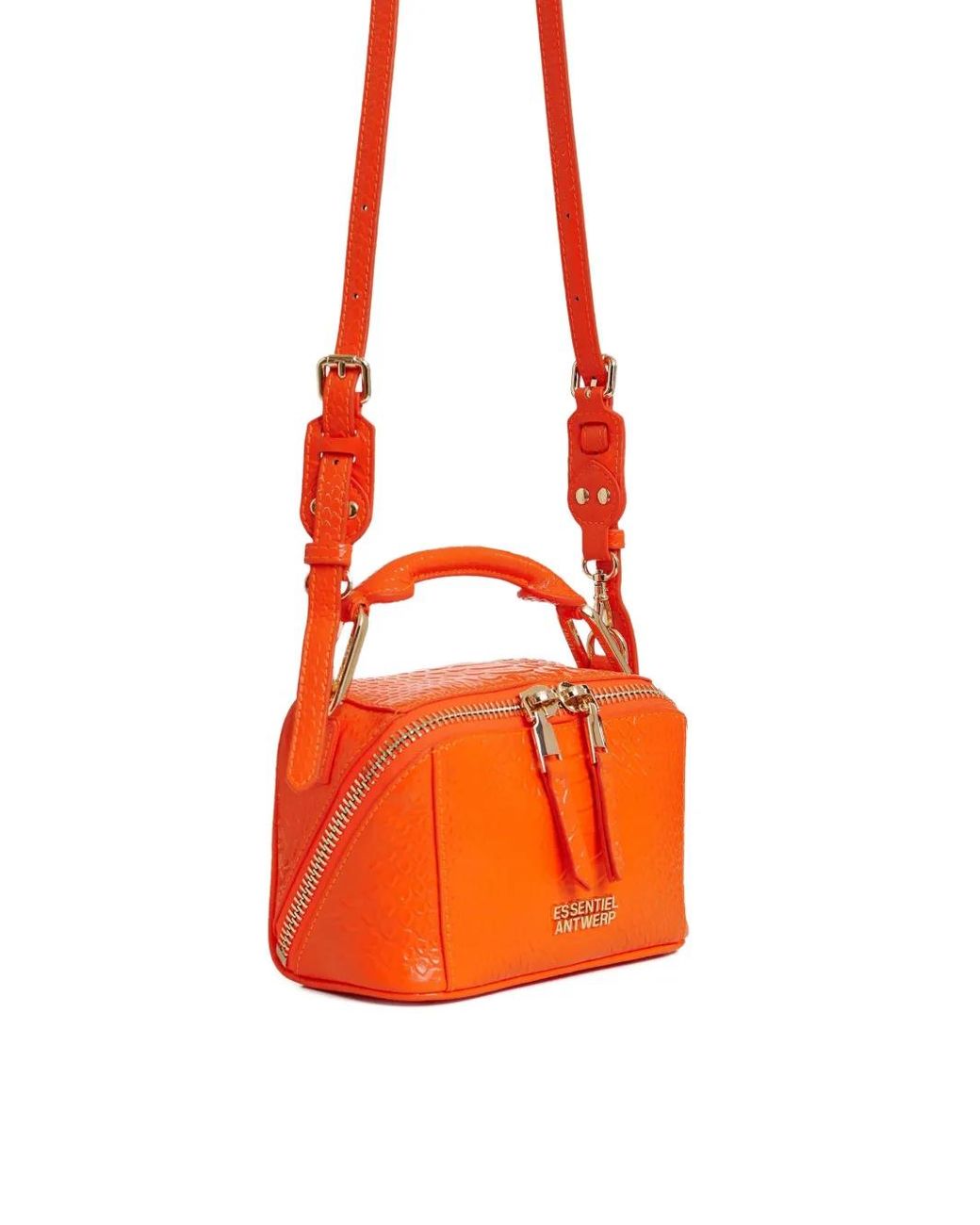 Bolso Shopper Con Efecto De Piel De Cocodrilo Essentiel Antwerp de color Orange