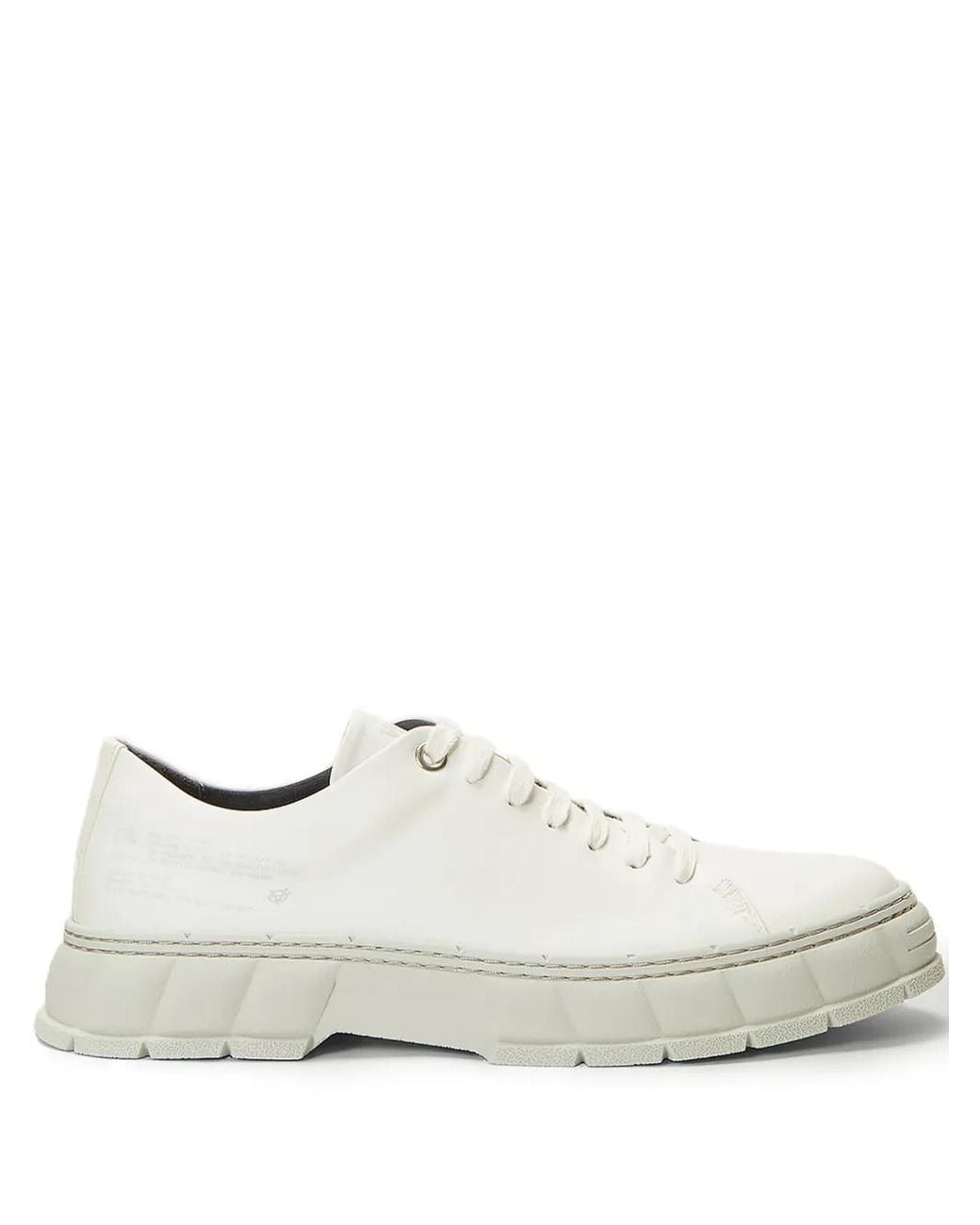Viron White Lace-Up Panel Sneakers