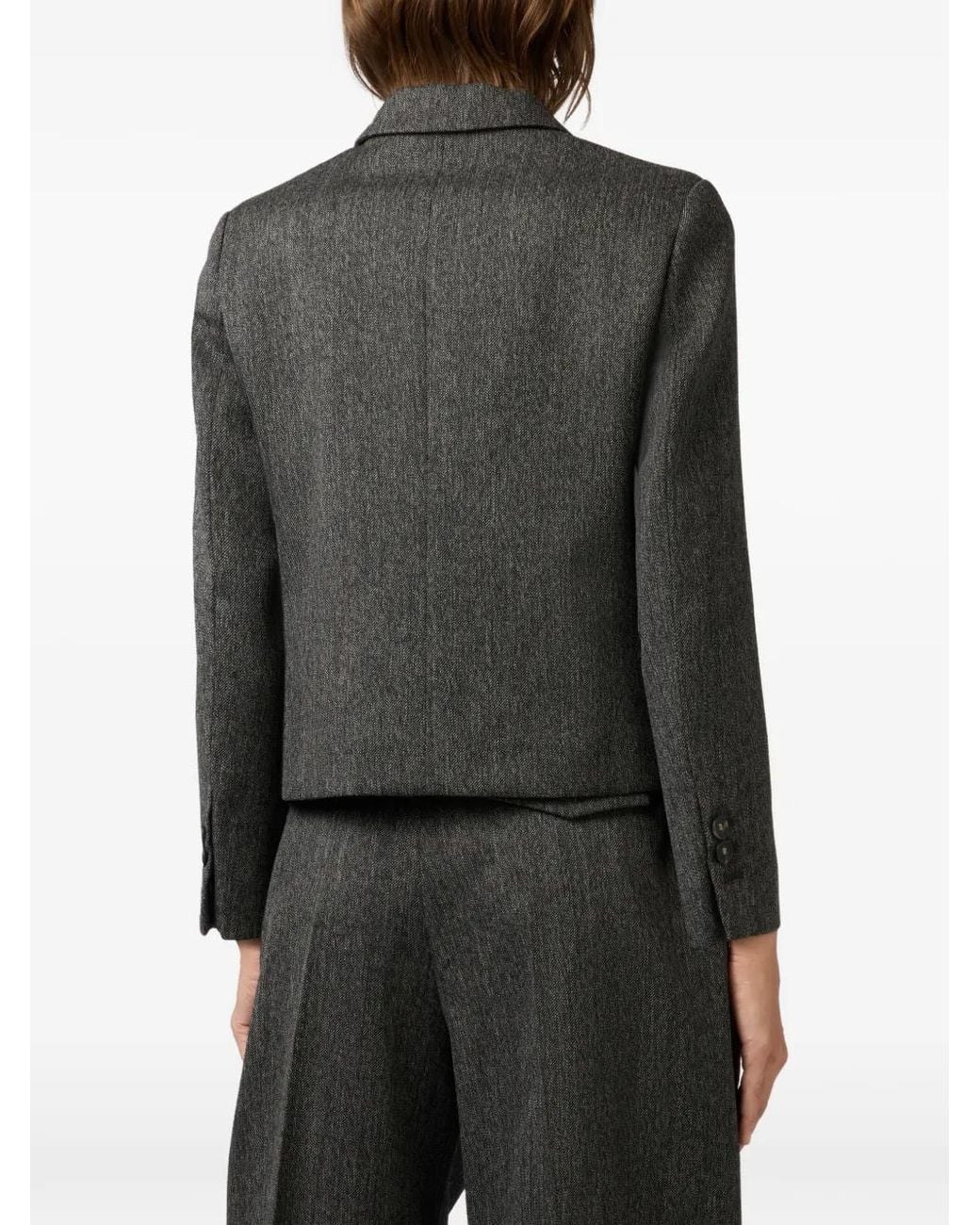 Tod's Black Button-Fastening Cropped Blazer