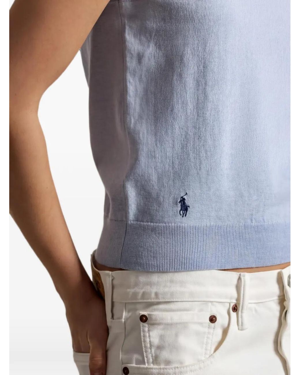 Polo Ralph Lauren Blue Logo Sleeveless Top