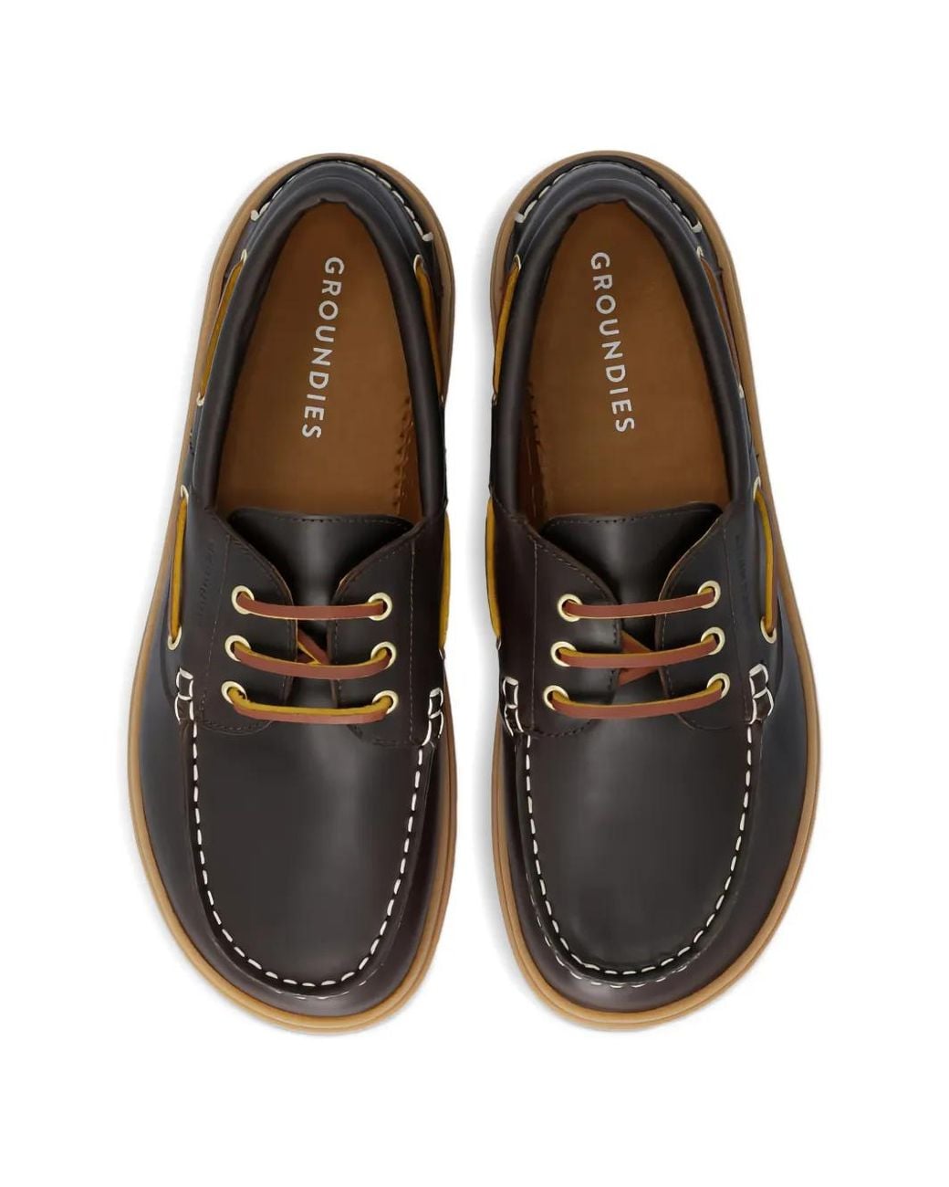 Groundies Brown Tide Lace-Up Boat Shoes