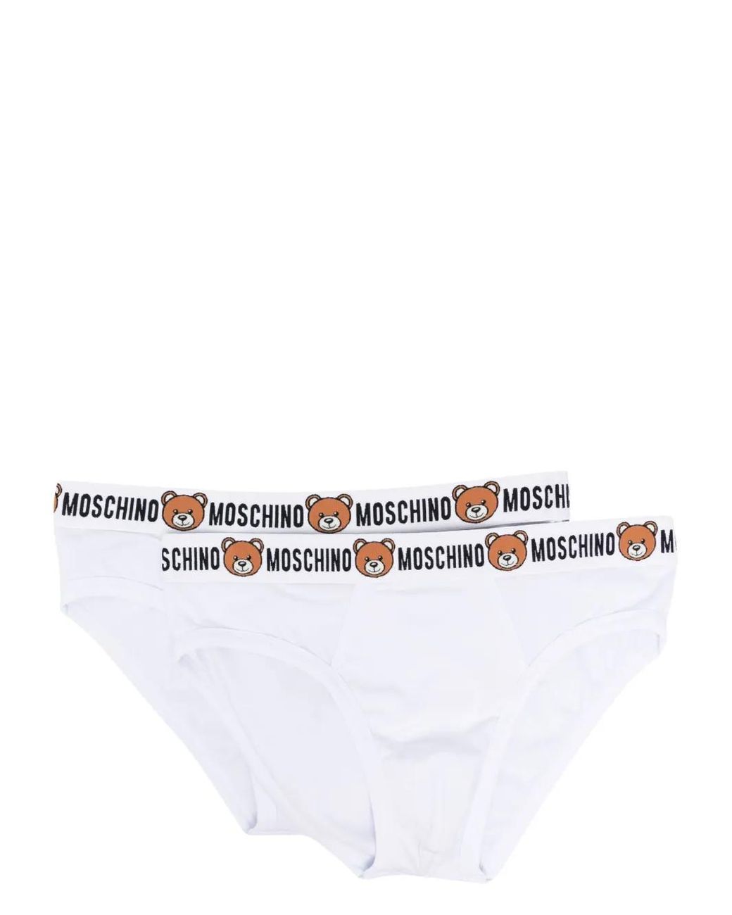 Moschino White Logo-Waistband Cotton Briefs for men